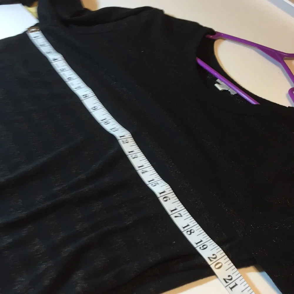 Gap Black with Metallic Stripes 3/4 Sleeve Top Tunic Tee Size XL - Picture 11 of 12